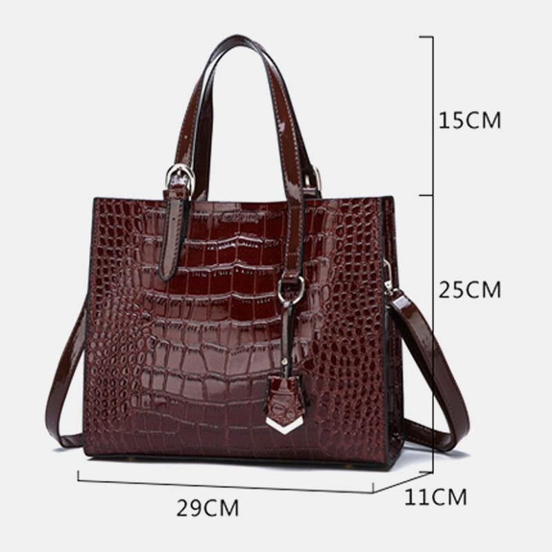 Kobiety 2 Szt. Alligator Pu Multi-Pocket Torebka O Dużej Pojemności Crossbody Bag Tote