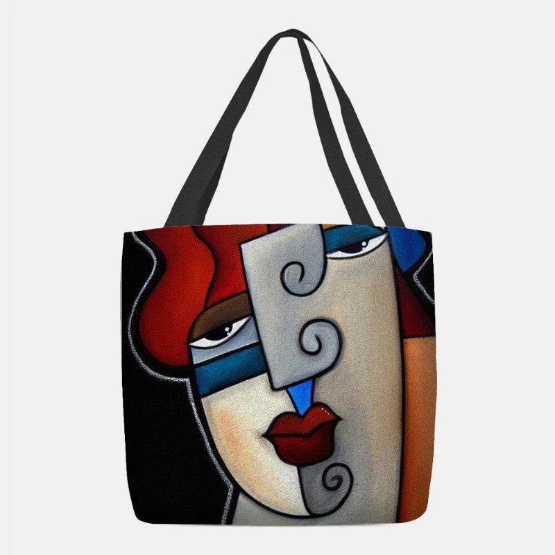 Kobiety Czuły Styl Picasso Multicolor Cartoon Rysunek Torebka Z Nadrukiem Torba Na Ramię Tote