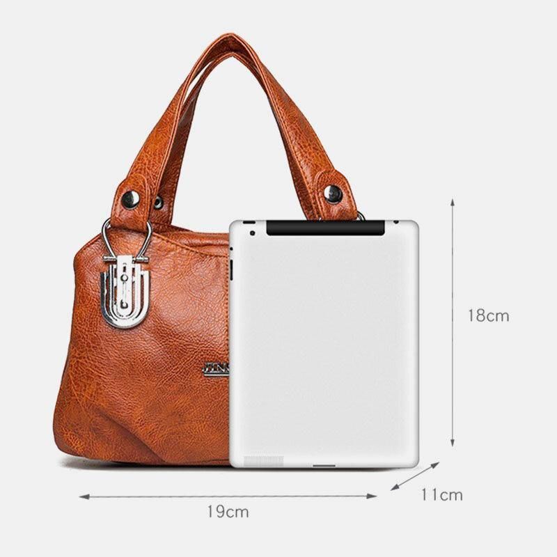 Kobiety Faux Leather Retro Business Zakupy Wszystkie Mecze Duża Pojemność Multi-Carry Torebka Torba Na Ramię Crossbody