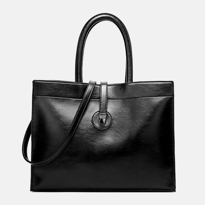 Kobiety Faux Leather Retro Multi-Pocket Torebka Na Ramię O Dużej Pojemności Tote