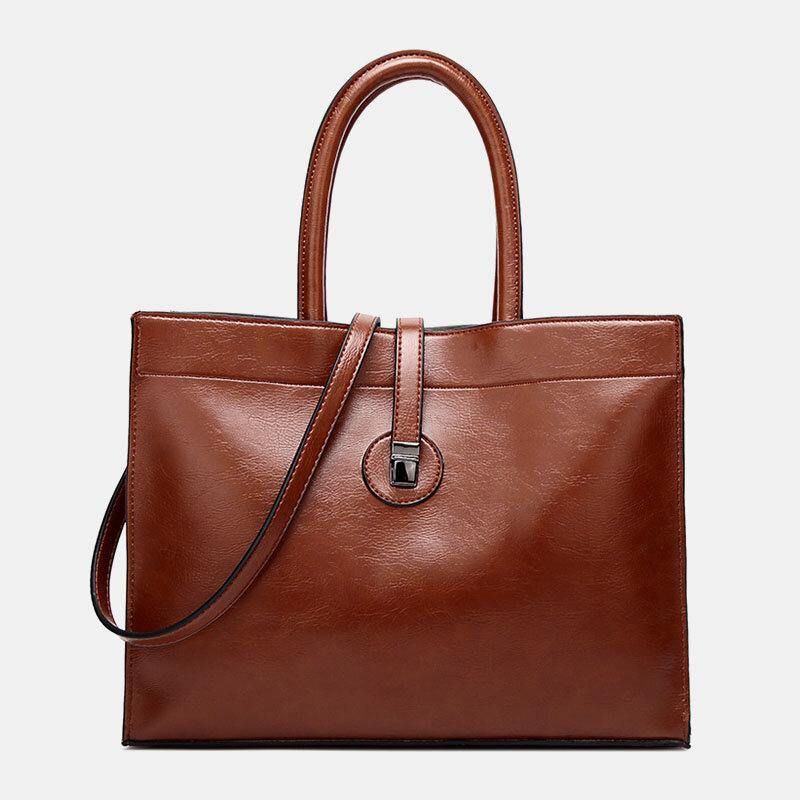 Kobiety Faux Leather Retro Multi-Pocket Torebka Na Ramię O Dużej Pojemności Tote