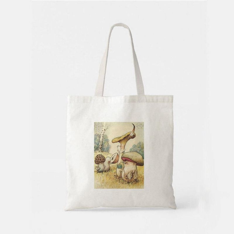 Kobiety Poliester Cartoon Mushroom Pattern Print Torebka Torba Na Ramię Tote