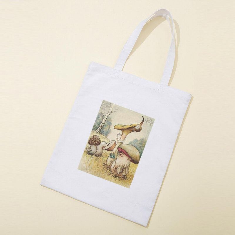 Kobiety Poliester Cartoon Mushroom Pattern Print Torebka Torba Na Ramię Tote