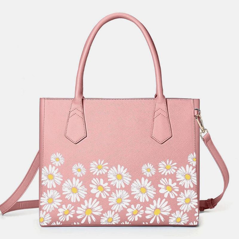 Kobiety Pu Leather Daisy Wielofunkcyjna Wielofunkcyjna Kieszeń Na Laptopa 13.3 Cala Torebka Na Laptopa Torebka Na Ramię