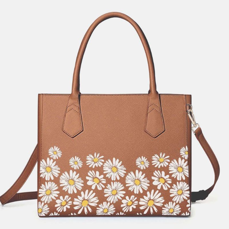 Kobiety Pu Leather Daisy Wielofunkcyjna Wielofunkcyjna Kieszeń Na Laptopa 13.3 Cala Torebka Na Laptopa Torebka Na Ramię