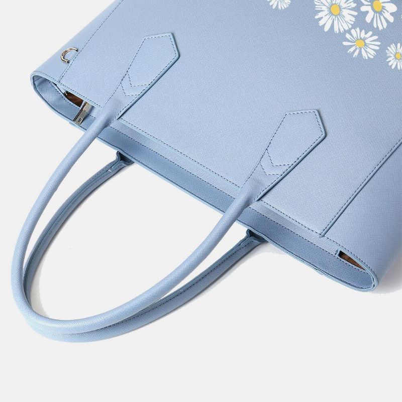 Kobiety Pu Leather Daisy Wielofunkcyjna Wielofunkcyjna Kieszeń Na Laptopa 13.3 Cala Torebka Na Laptopa Torebka Na Ramię