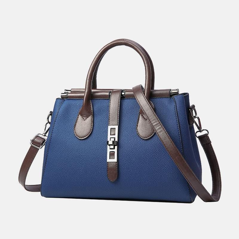 Kobiety Pu Leather Moda Codzienne Średnia Pojemność Jednolity Kolor Multi-Carry Torebka Torba Na Ramię Crossbody Bag