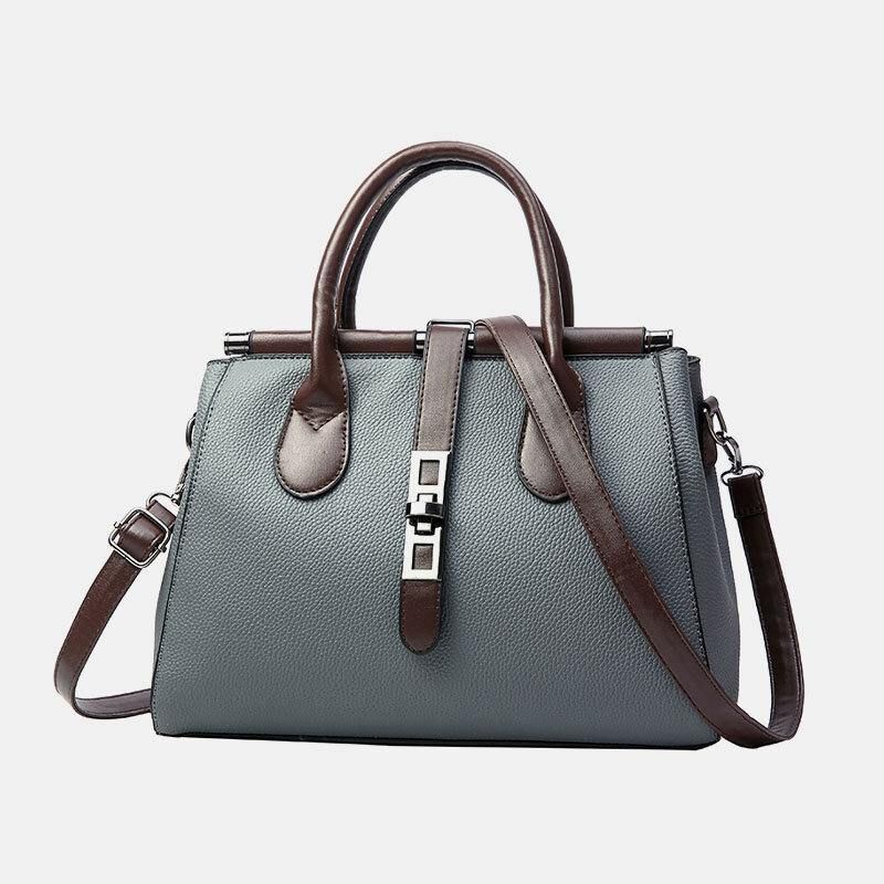 Kobiety Pu Leather Moda Codzienne Średnia Pojemność Jednolity Kolor Multi-Carry Torebka Torba Na Ramię Crossbody Bag