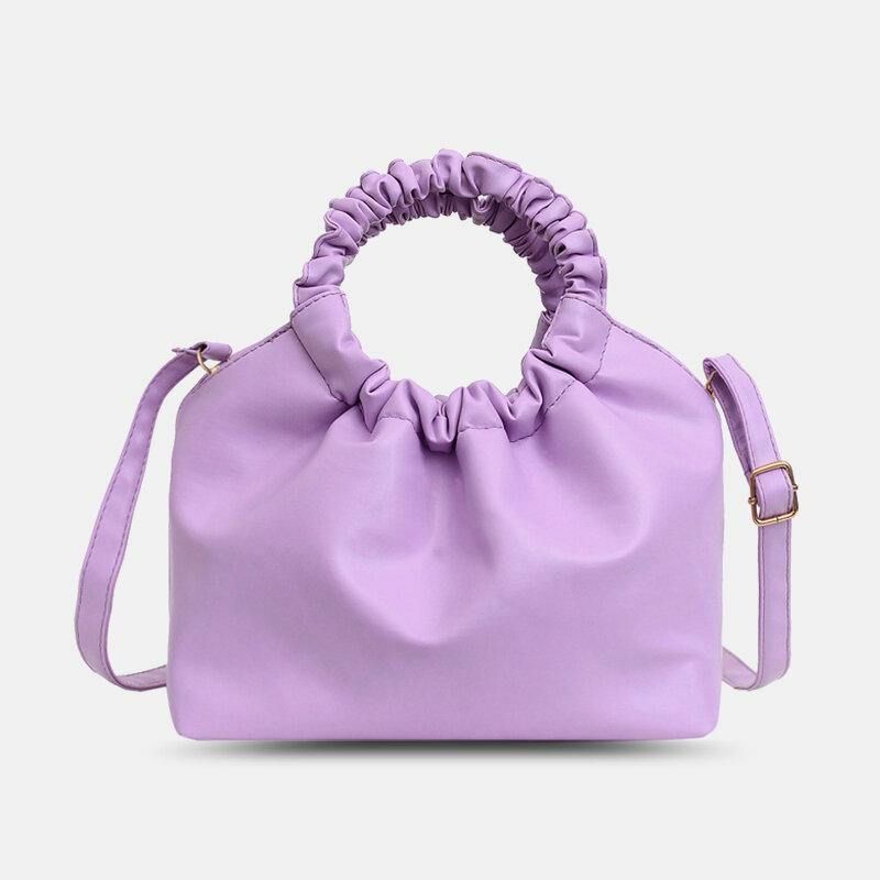 Kobiety Pu Leather Solid Color Shell-Shaped Torba Torebka Tornister Torba Na Ramię Torba Crossbody