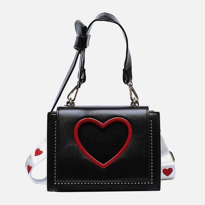 Kobiety Walentynki Hollow Out Love Haftowana Torba Crossbody Torba Na Ramię Torebka