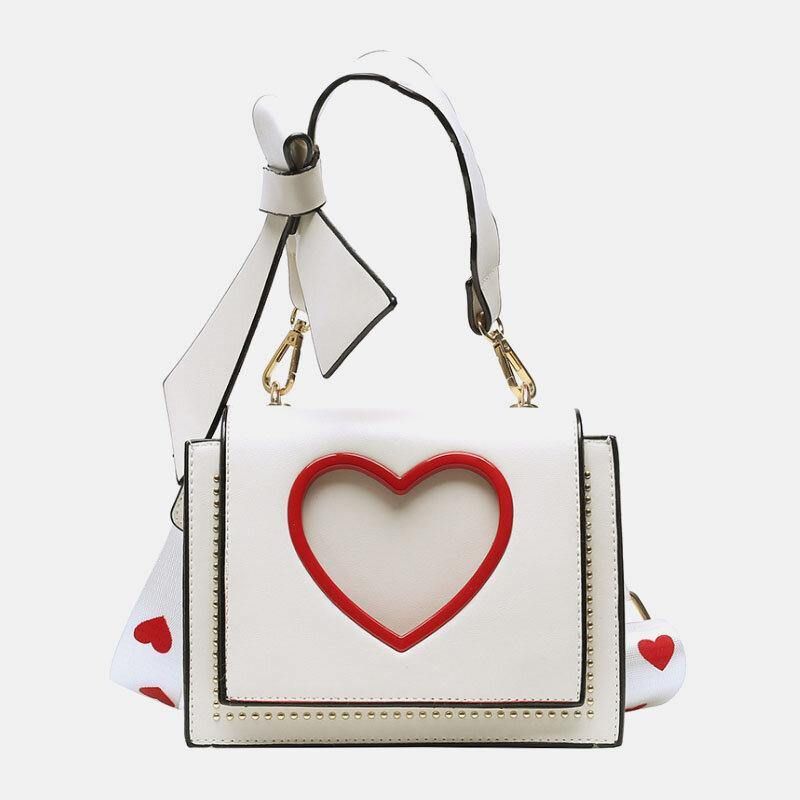 Kobiety Walentynki Hollow Out Love Haftowana Torba Crossbody Torba Na Ramię Torebka