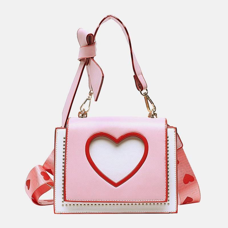 Kobiety Walentynki Hollow Out Love Haftowana Torba Crossbody Torba Na Ramię Torebka