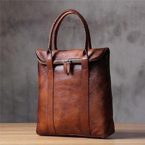 Mężczyźni Pu Leather Solid Color Retro Business Style 13.3 Cala Moda Torba Na Laptopa Teczki Torebka