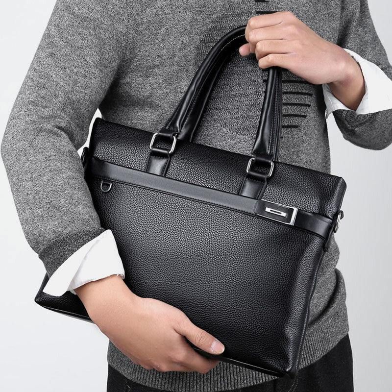 Męska Torba Ze Sztucznej Skóry Business 15.6-Calowa Torba Na Laptopa Teczki Torebka Torba Crossbody