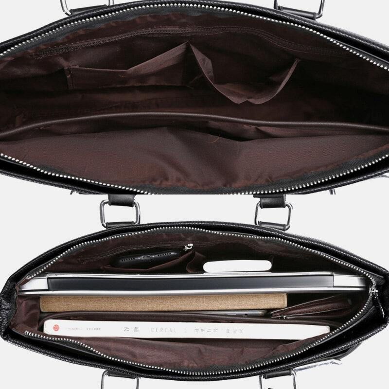 Męska Torba Ze Sztucznej Skóry Business 15.6-Calowa Torba Na Laptopa Teczki Torebka Torba Crossbody