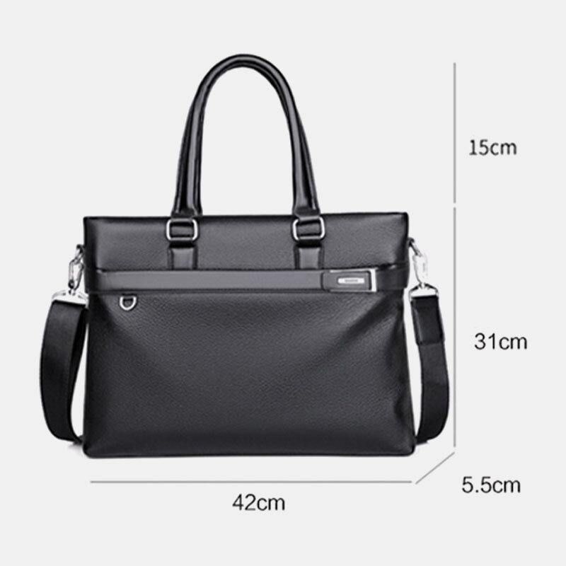 Męska Torba Ze Sztucznej Skóry Business 15.6-Calowa Torba Na Laptopa Teczki Torebka Torba Crossbody