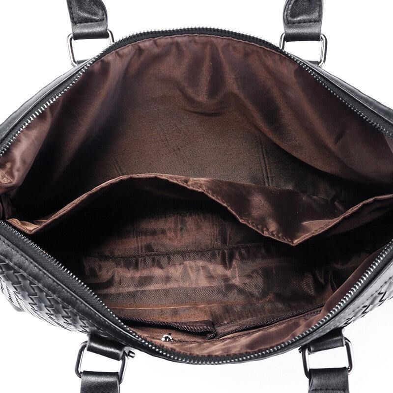 Męska Torba Ze Sztucznej Skóry Multi-Carry 14-Calowa Torba Na Laptopa Teczka Biznesowa Torebka Crossbody