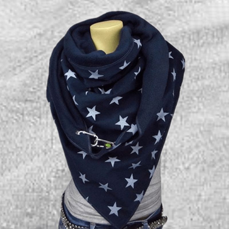 Damskie Cotton Plus Thick Keep Warm Winter Outdoor Codzienne Stars Pattern Wielofunkcyjny Szalik