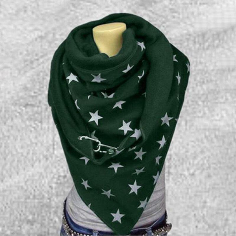 Damskie Cotton Plus Thick Keep Warm Winter Outdoor Codzienne Stars Pattern Wielofunkcyjny Szalik