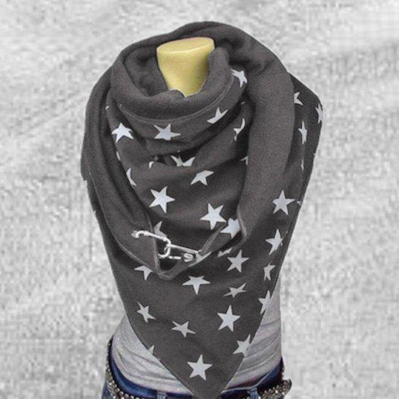 Damskie Cotton Plus Thick Keep Warm Winter Outdoor Codzienne Stars Pattern Wielofunkcyjny Szalik