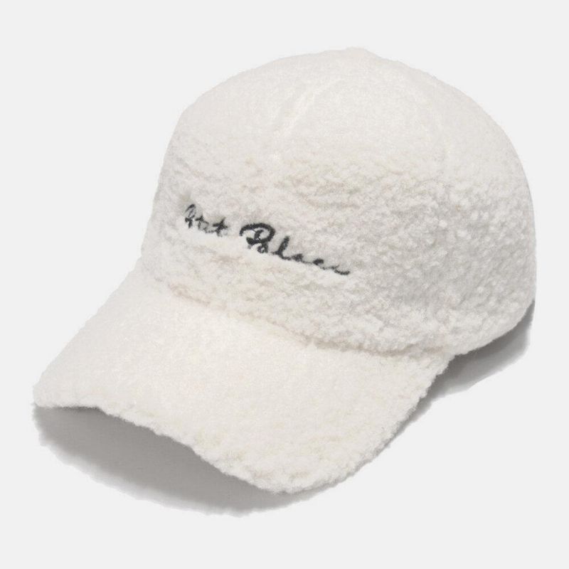 Kobiety Lamb Hair Soft Warm Winter Outdoor All-Match Sweet Sunvisor Baseball Hat