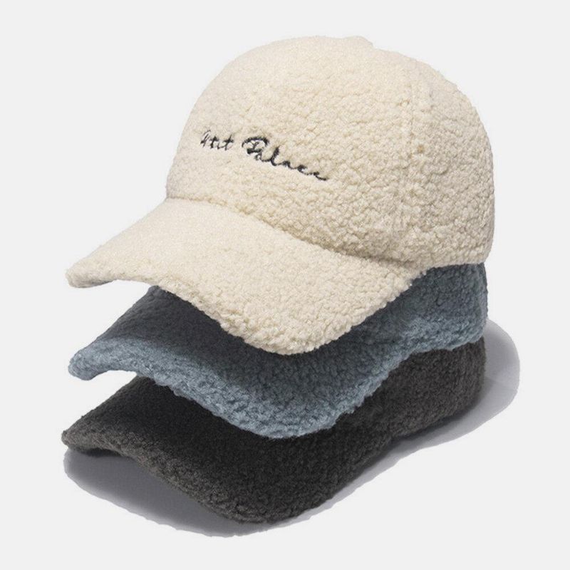 Kobiety Lamb Hair Soft Warm Winter Outdoor All-Match Sweet Sunvisor Baseball Hat