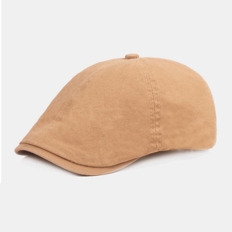 Unisex Bawełniana Czapka Beret W Jednolitym Kolorze Retro Regulowana Osłona Przeciwsłoneczna Czapka Gazeciarza Czapka Malarza Ośmiokątna Czapka