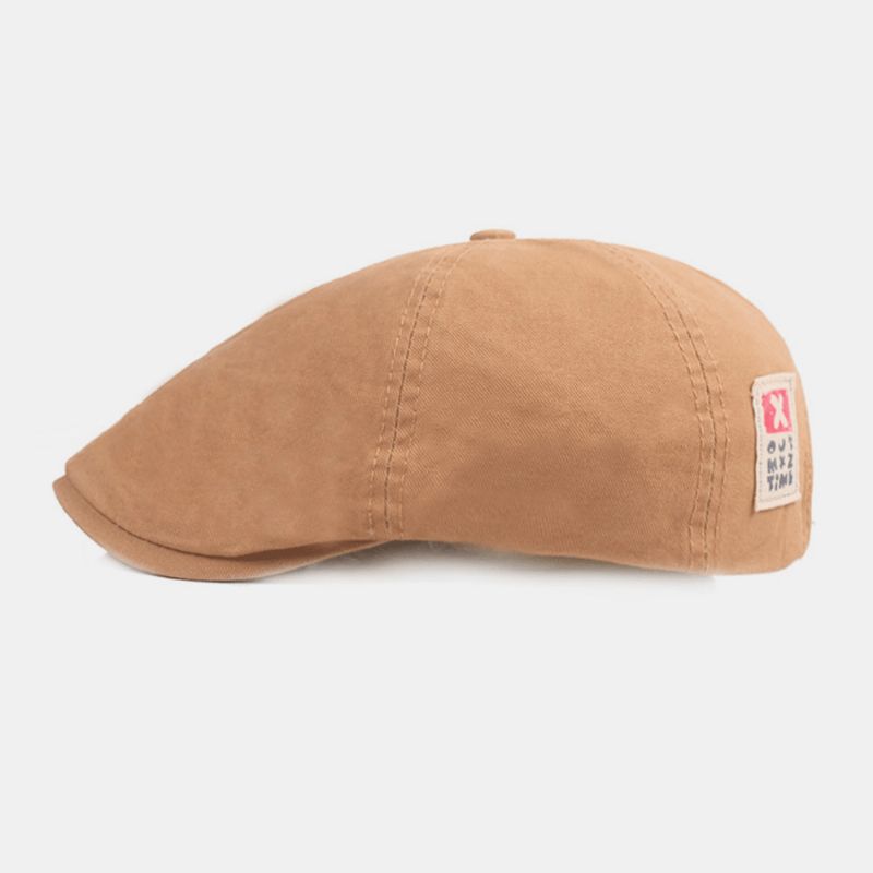 Unisex Bawełniana Czapka Beret W Jednolitym Kolorze Retro Regulowana Osłona Przeciwsłoneczna Czapka Gazeciarza Czapka Malarza Ośmiokątna Czapka