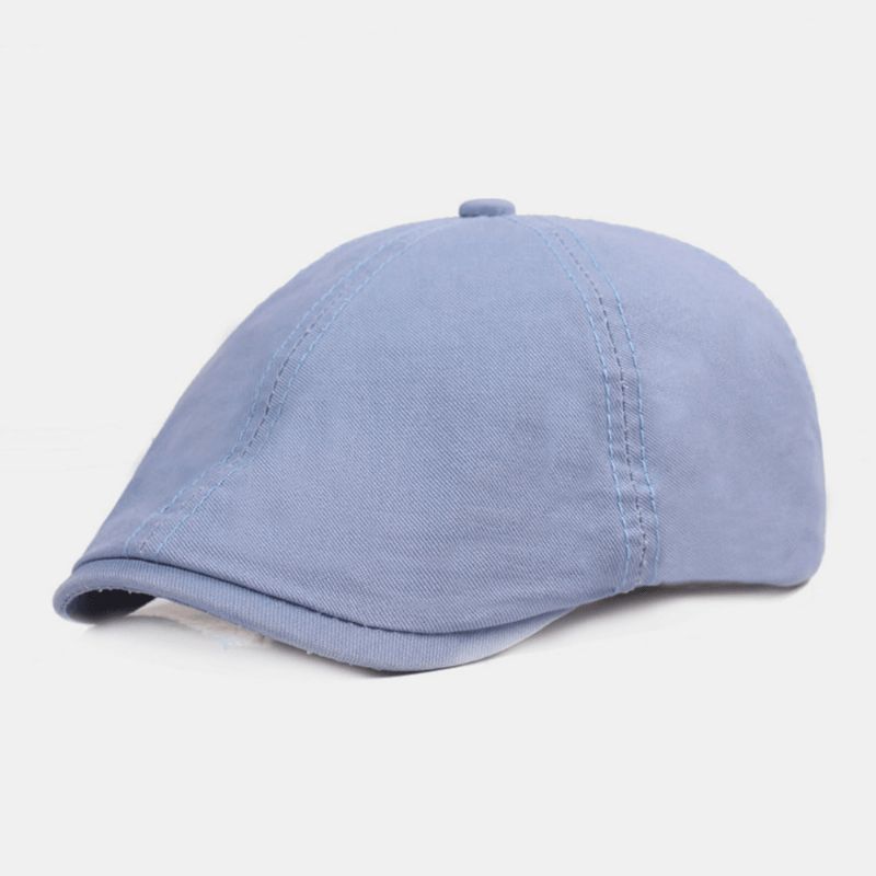 Unisex Bawełniana Czapka Beret W Jednolitym Kolorze Retro Regulowana Osłona Przeciwsłoneczna Czapka Gazeciarza Czapka Malarza Ośmiokątna Czapka