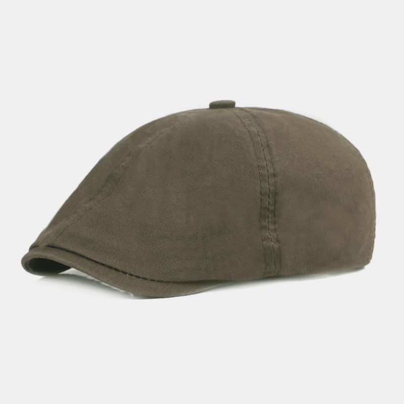 Unisex Bawełniana Czapka Beret W Jednolitym Kolorze Retro Regulowana Osłona Przeciwsłoneczna Czapka Gazeciarza Czapka Malarza Ośmiokątna Czapka