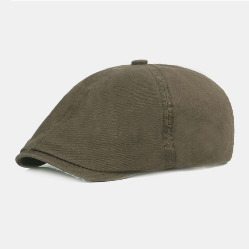 Unisex Bawełniana Czapka Beret W Jednolitym Kolorze Retro Regulowana Osłona Przeciwsłoneczna Czapka Gazeciarza Czapka Malarza Ośmiokątna Czapka