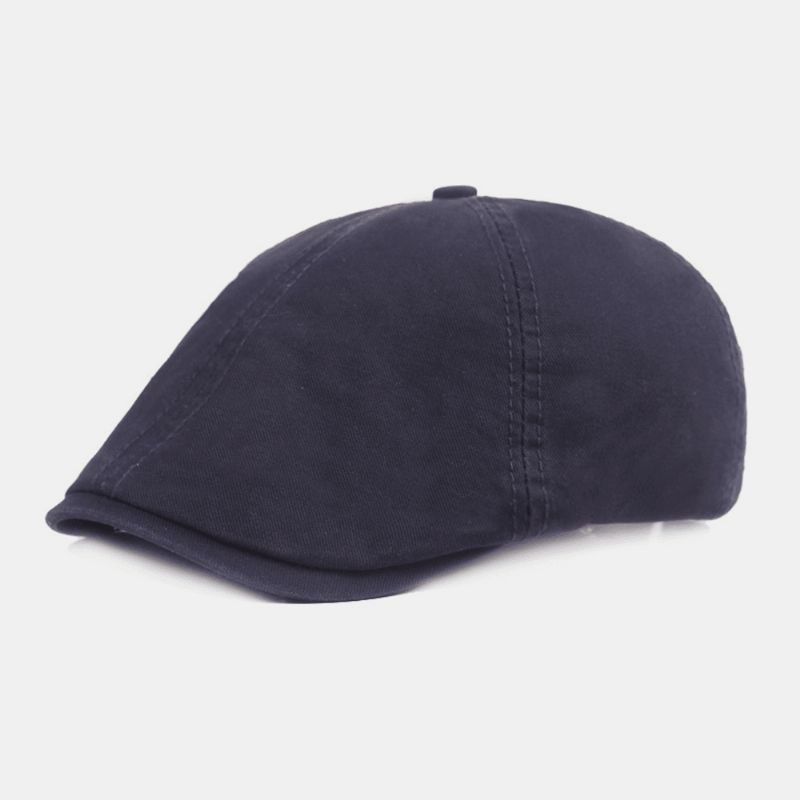 Unisex Bawełniana Czapka Beret W Jednolitym Kolorze Retro Regulowana Osłona Przeciwsłoneczna Czapka Gazeciarza Czapka Malarza Ośmiokątna Czapka