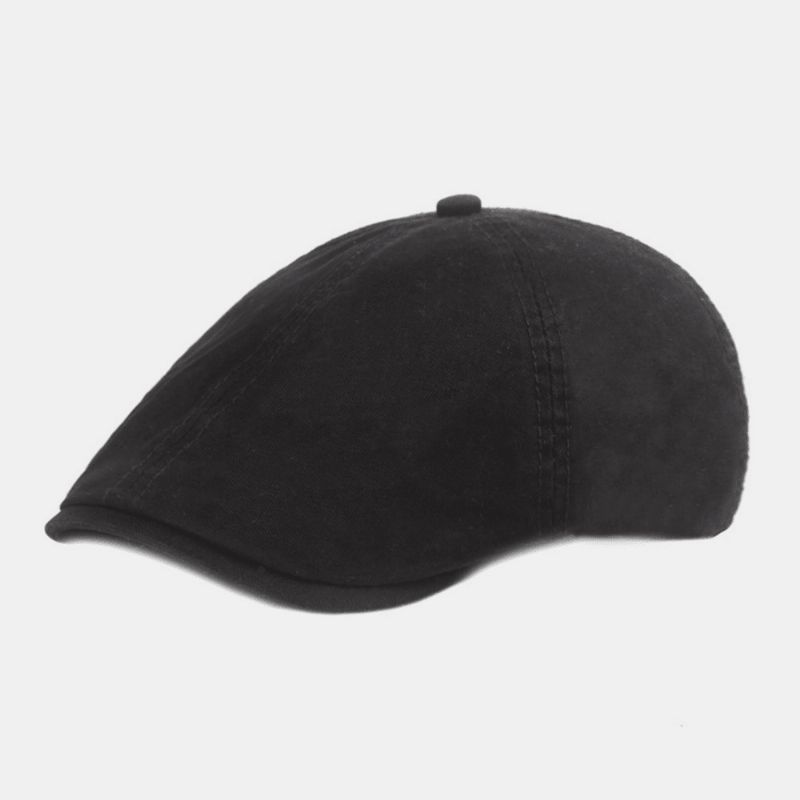 Unisex Bawełniana Czapka Beret W Jednolitym Kolorze Retro Regulowana Osłona Przeciwsłoneczna Czapka Gazeciarza Czapka Malarza Ośmiokątna Czapka