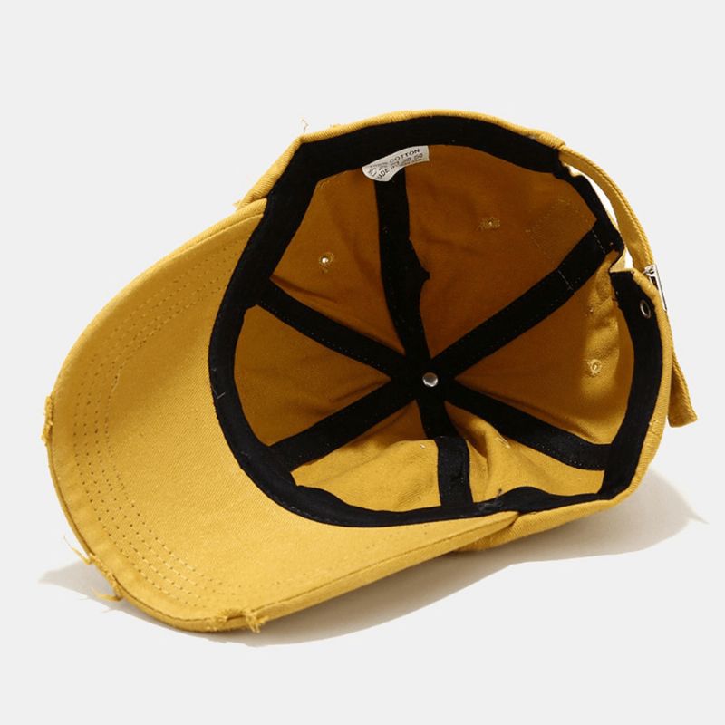 Unisex Cotton Broken Holes Moda Outdoor Sunshade Baseball Hat