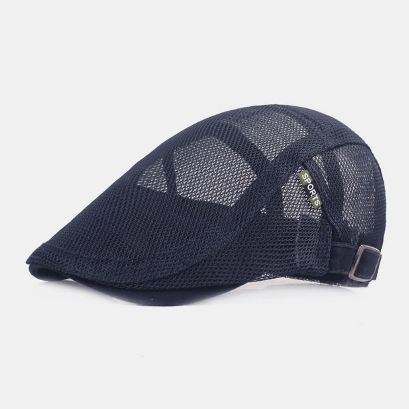 Unisex Czapka Beret Z Pełnej Siateczki Summer Cool Suncreen Oddychająca Płaska Czapka Ivy Cap Driver Hat