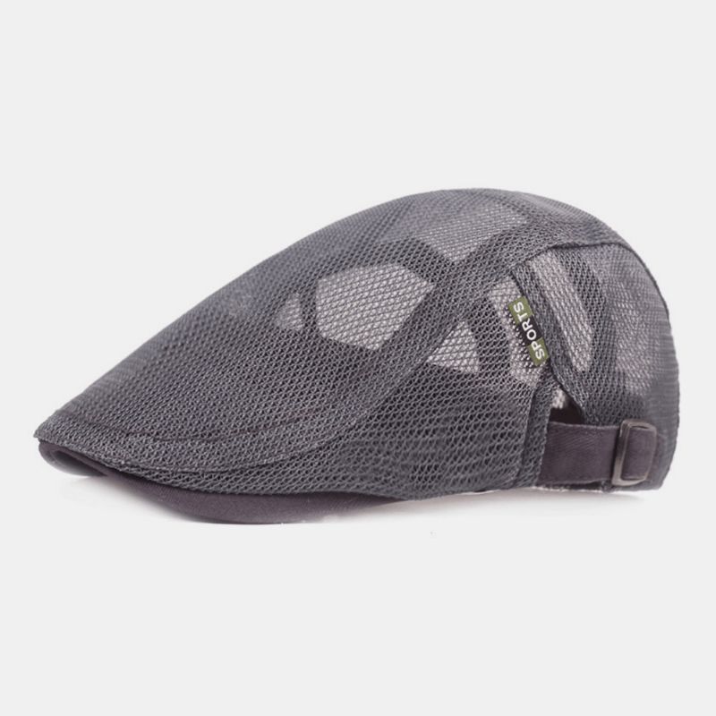 Unisex Czapka Beret Z Pełnej Siateczki Summer Cool Suncreen Oddychająca Płaska Czapka Ivy Cap Driver Hat