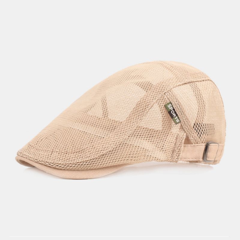 Unisex Czapka Beret Z Pełnej Siateczki Summer Cool Suncreen Oddychająca Płaska Czapka Ivy Cap Driver Hat