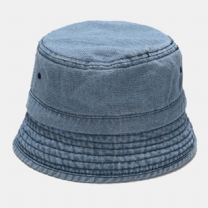 Unisex Denim Broken Holes Made-Old Moda Outdoor Sunshade Bucket Hat