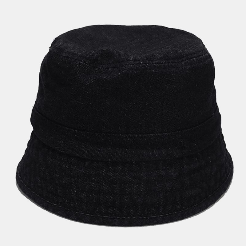 Unisex Denim Broken Holes Made-Old Moda Outdoor Sunshade Bucket Hat