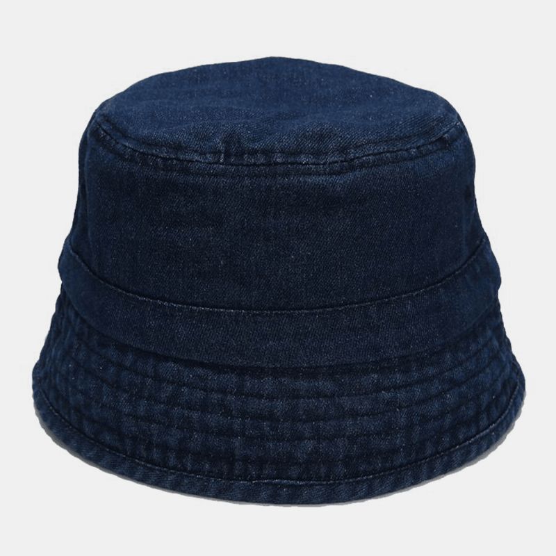 Unisex Denim Broken Holes Made-Old Moda Outdoor Sunshade Bucket Hat