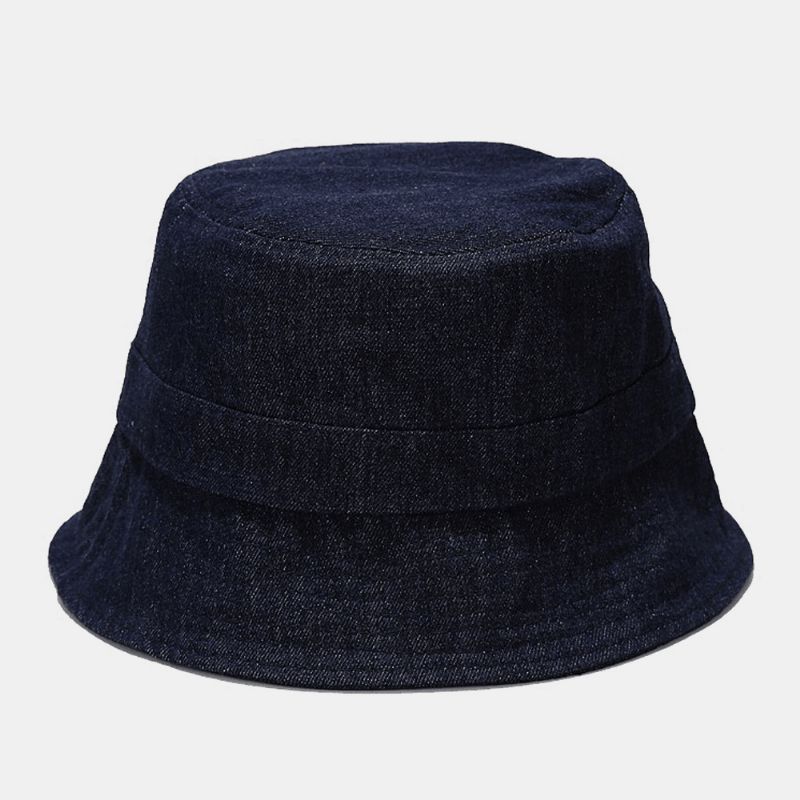 Unisex Denim Broken Holes Made-Old Moda Outdoor Sunshade Bucket Hat