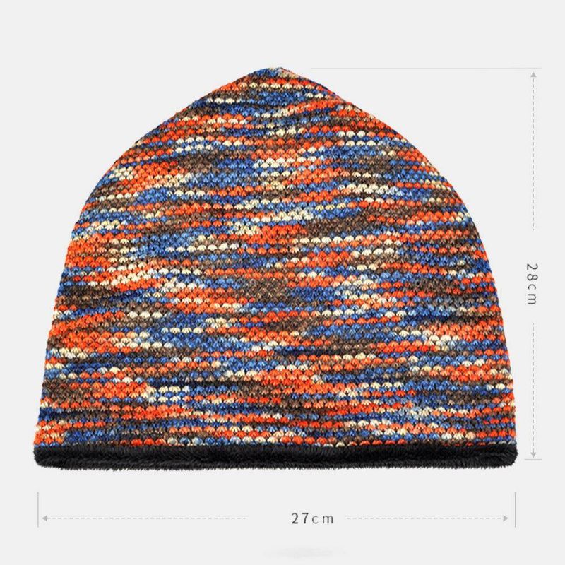 Unisex Plus Velvet Warm Gruba Outdoor Mixed Color Codzienne Personality Brimless Beanie