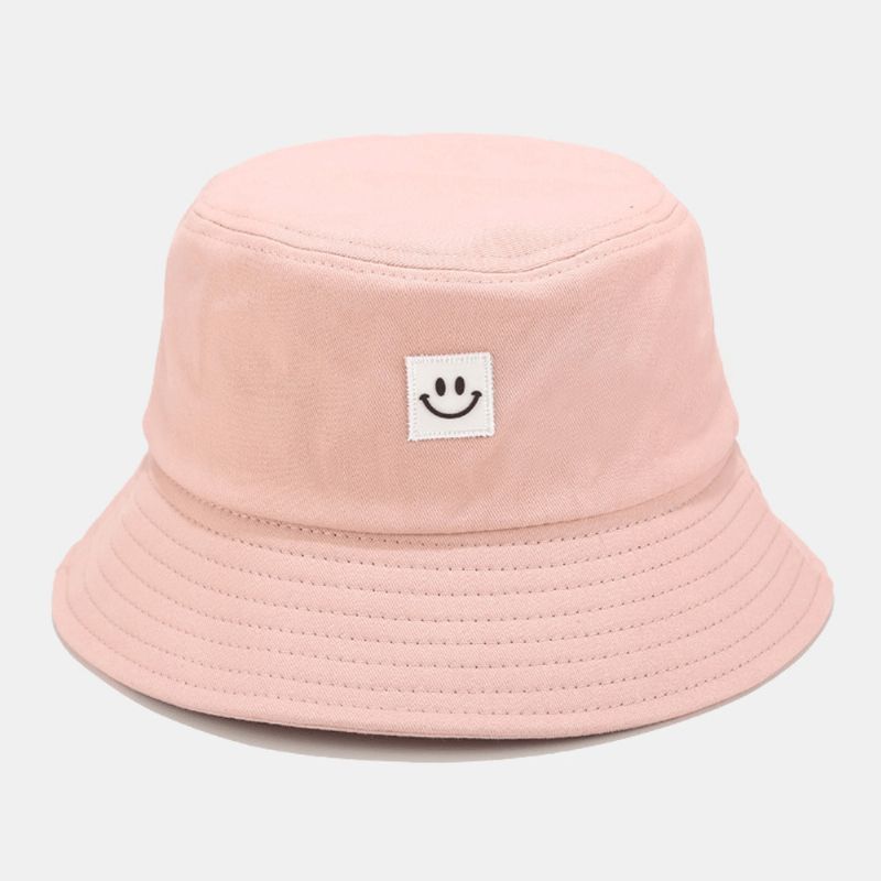 Unisex Smile Pattern Patch Z Szerokim Rondem Kapelusz Przeciwsłoneczny Na Wszystkie Mecze Outdoor Codzienne Sunshade Bucket Hat