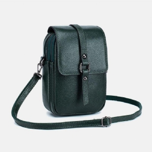 Damska Skórzana Na Co Dzień Retro Wielowarstwowa Otwór Na Słuchawki 6.5-Calowa Torba Na Telefon Crossbody Bag