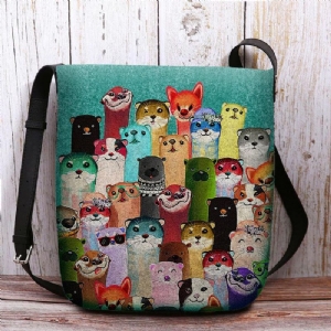 Kobiety Czuły Cute Cartoon Kolorowe Moles Wzór Multi-Carry Crossbody Torba Na Ramię