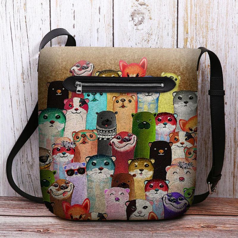 Kobiety Czuły Cute Cartoon Kolorowe Moles Wzór Multi-Carry Crossbody Torba Na Ramię