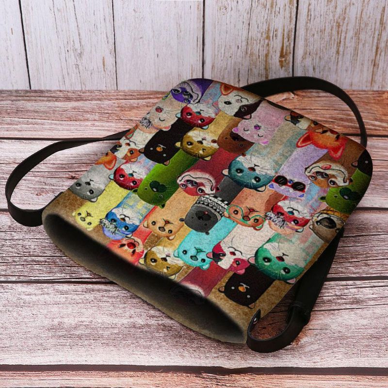 Kobiety Czuły Cute Cartoon Kolorowe Moles Wzór Multi-Carry Crossbody Torba Na Ramię