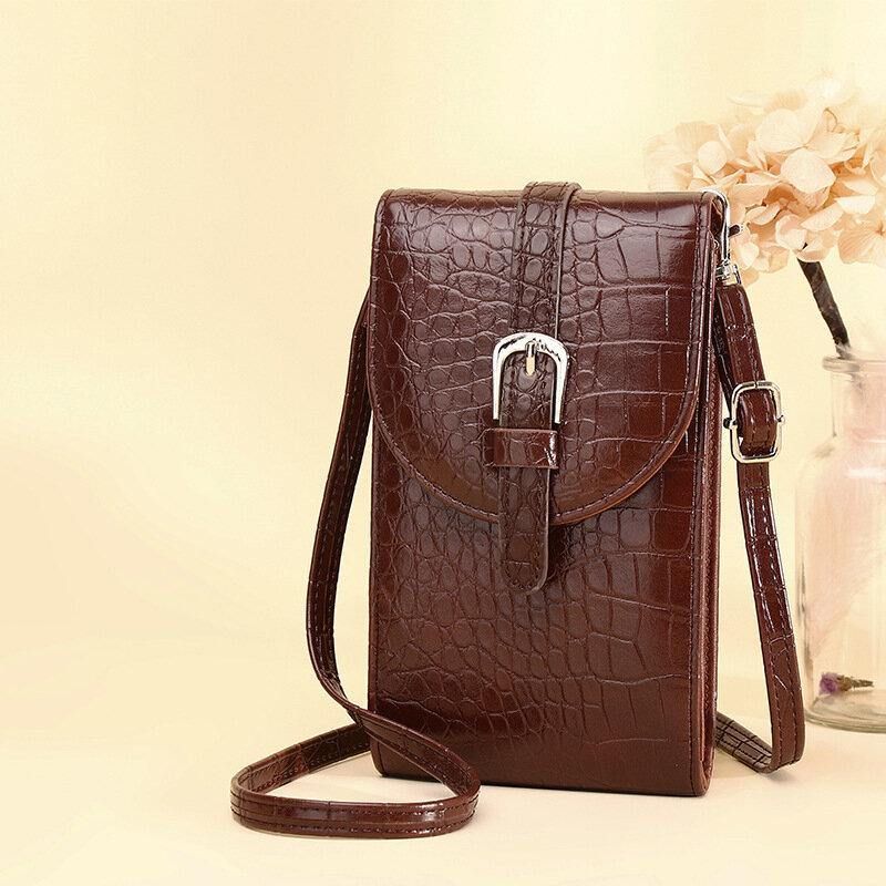 Kobiety Pu Leather Alligator Pattern Duża Pojemność Codzienne 6.3 Cala Torba Na Telefon Torby Crossbody Torba Na Ramię