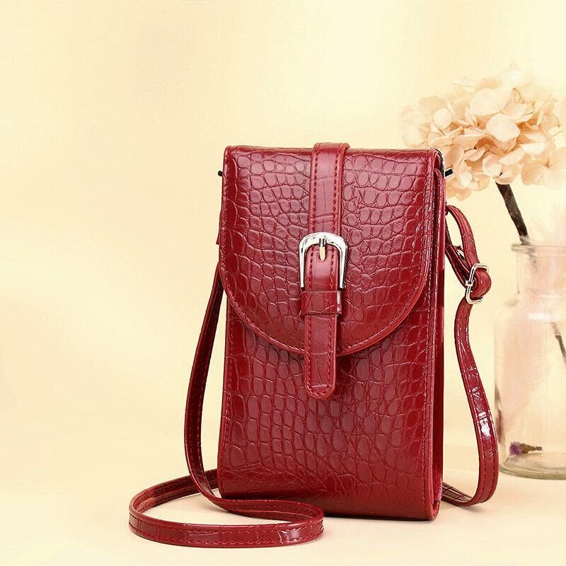 Kobiety Pu Leather Alligator Pattern Duża Pojemność Codzienne 6.3 Cala Torba Na Telefon Torby Crossbody Torba Na Ramię