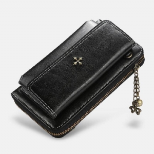 Kobiety Pu Leather Cross Flower Tassel Duża Pojemność Multi-Card Slot Phone Bag Crossbody Bag Torba Na Ramię